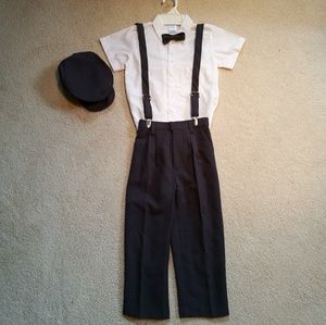 Lito boys 5T suspender, hat, pants shirt dress set